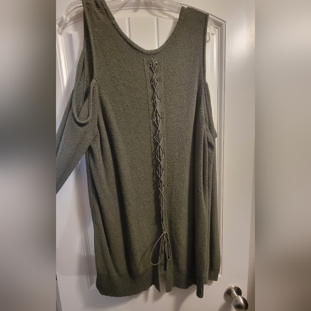 Olive Green Cold Should Sweater 3x